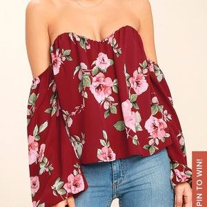 Off the shoulder floral blouse